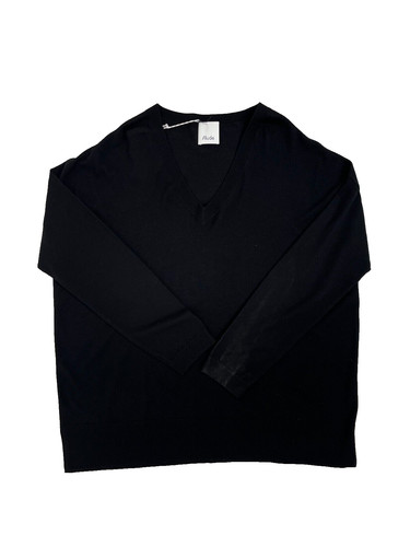 Allude black neck sweater - black,
