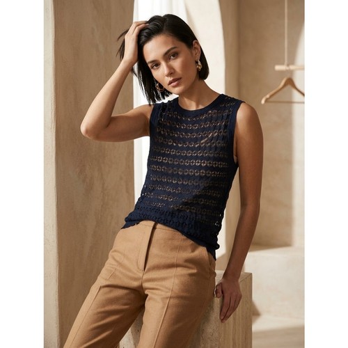 Allude open knit sleeveless - allude,