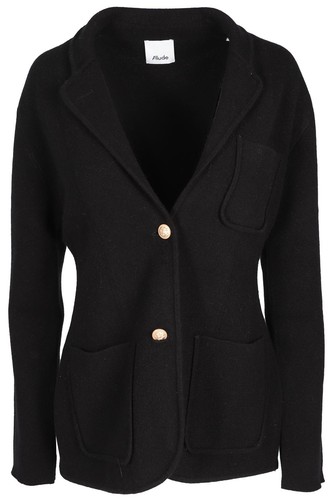 Allude black wool blazer - black,
