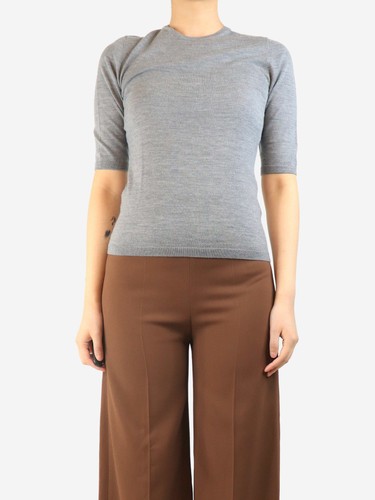 Allude grey short - short-sleeved, wool